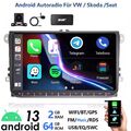 64G DAB+ 9" Android Autoradio Carplay GPS Für VW Golf 5 6 Polo 6R Touran Tiguan.