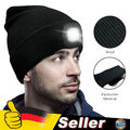 Wintermütze warme Strickmütze mit LED Licht aufladbar USB Beanie Lampe Mütze DE