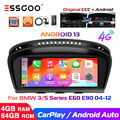 DAB+ Carplay Android 13 Autoradio GPS Cam 4+64G für BMW 5er E60 E61 E90 E91 CCC