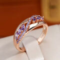 ms💎 eleganter Ring 585 RG Rosegold 14k Amethyst farbener Zirkon RG-2341