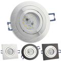 LED Einbaustrahler 230 Volt 5-7W rund eckig Einbauspot Alu 80mm Bohrloch Lampe