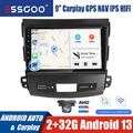 Carplay 2+32G Autoradio Android 13 GPS BT Kam Für Mitsubishi Outlander 2005-2011