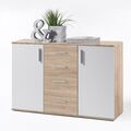 36-105-68 Bobby Sonoma Eiche / weiss  Kommode Beistellkommode Sideboard 120 cm