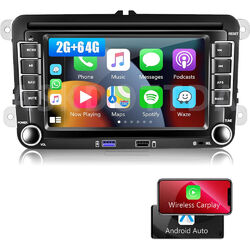 2+64G 7" Carplay Android 13 Autoradio GPS Für VW Golf 56 Touran Tiguan Passat B6