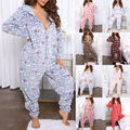 Damen Jumpsuit Overall Einteiler Kapuzen Hausanzug Pyjama Schlafanzug Hoodie DE