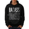 Wellcoda Best Boss Slogan Herren Hoodie