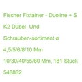 Fischer Fixtainer - Duoline + S K2 Dübel- Und Schrauben-sortiment ø 4,5/5/6/8/10