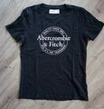 Abercrombie & Fitch - T-Shirt mit Logo Print - schwarz - Gr. S