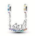 EDLE Sicherheitskette 925 Silber ZIRKONIA Charm Murano Anhänger Pandora Armband