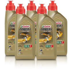 CASTROL 5x 1 L LITER POWER1 RACING 4T 10W-50 4-TAKT MOTORRAD-ÖL MOTOR-ÖL 034Erstausrüster-Qualität | Schneller Versand ab Lager