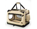 Lionto Hundetransportbox XL TB10033, Beige 82x58x58 cm, faltbar, Kleintiertasche