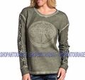 Affliction Courtyard 111OW076 neuer langärmeliger modischer Grafikpullover für Damen