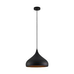 Lindby Aluminium-Pendelleuchte Ritana Hängeleuchte Deckenlampe E27 schwarz-gold