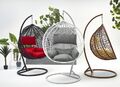 Luxus Hängesessel Schaukel Korb Polyrattan mit Gestell Sitzkissen XXL RATTAN