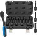 TECPO INNEN VIELZAHN STECKSCHLÜSSEL SATZ 1/2" KRAFTNÜSSE M4-M18 + BGS RATSCHE