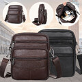Umhängetasche echt Leder Herren Damen Tasche Schwarz Schultertasche Handytasche