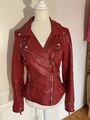 Freaky Nation Biker Princess Lederjacke Rot Gr. S