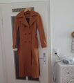 Drykorn Damen Trenchcoat Mantel Gr. 34 /XS Beige tailliert Schulterpolster