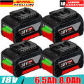 4X Für Bosch 18V Professional GBA GSR GSB BAT618 BAT609 6,5Ah 8Ah Akku/Ladegerät