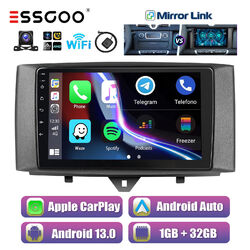 9" Autoradio Carplay Android 13 1+32G GPS Cam Für Mercedes Benz Smart 451 11-15