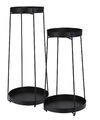 Metall Blumen Topf Ständer 2er Set - 58 / 46 cm - Deko Pflanzen Regal Treppe
