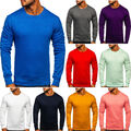 Sweatshirt Pullover Langarmshirt Men Unifarben Rundhals Sport Herren BOLF Basic