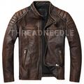 Neu Herren Distressed Brown Motorrad Vintage Cafe Racer Biker Lederjacke