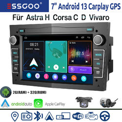 Für Opel Corsa C D Zafira B Vectra 32G Autoradio Carplay Android 13 GPS DVR +Kam