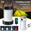 LED Camping Lampe Solar Leuchte USB Aufladbar Laterne Akku Outdoor Zelt Licht DE