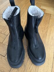 Copenhagen , Damen Schuhe Boots Stiefeletten, Schwarz, Leder Gr. 40, Wie Neu!