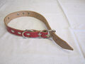 Hundehalsband aus starken Rindleder in rot  Breite 30mm / verstellbar 45-57 cm