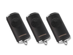 3x Hörmann HSE4 BS Schwarz Matt mit Chrom 4-Befehl Handsender 868 Mhz 4511734