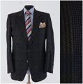 Italienischer Herren Blazer 44R UK Größe LUIGI BOTTO Kariert Lila Wolle Sport Mantel Jacke