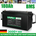 LiFePO4 12V 180Ah Lithium Batterie Akku mit BMS 2304Wh für Solar Wohnmobil Boot