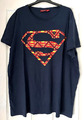 Herren Marine Superman Kurzarm T-Shirt Größe UK XL Brustumfang 44"-46"