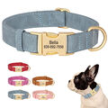 Personalisiertes Hundehalsband mit Namen Gravur Metallschnalle Weiches Leder S-L