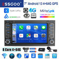 DAB+ 4+64G Autoradio Für VW Touareg T5 Transporter GPS BT KAM Android 13 Carplay