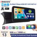 Autoradio DAB Carplay 6+128G Android13 Für Benz W204 S204 NTG4.5 GPS Navi Kam FM