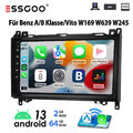 DAB+ 64G Autoradio Android Für Benz A/B Klasse/Vito W169 W639 W245 GPS Navi KAM