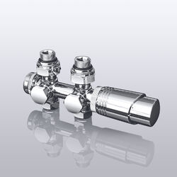 SONNI Design Multiblock Set Mittelanschluss Heizkörper Badheizkörper Chrom