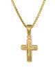 TRENDOR Schmuck Kreuz-Anhänger für Kinder Gold 585 (14 Kt.) + Plattierte Kette 7