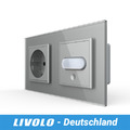 LIVOLO Schuko Steckdose + Bewegungsmelder Touch Sensorschalter UP Glasrahmen