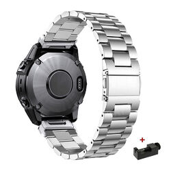 Quickfit Edelstahl Metall Armband Für Garmin Fenix E 8 6 6X 7 7X Pro 5 5X 3 HR