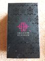 DESIGNER MANSCHETTE "ERICKSON BEAMON" BOXED-GUNMETAL SCHWARZ METALL GLITZERND/EINFACH FEDER