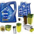 MANN-FILTER Inspektionspaket MANNOL 9 L 10W-30 Special Plus für Audi A6 Avant