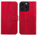 Suncase® Leder Tasche Hülle Klapp Case Cover in Antik Rot für iPhone 16 Pro Max