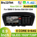 8.9" IPS CarPlay Android 14 64GB Autoradio Navi für BMW E60 E61 E63 E90 E91 DAB+