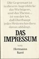 Hermann Kant: Das Impressum