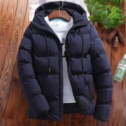 Herren Winter Jacke Warme Daunenjacke Gefüllte Jacke mit Reißverschluss Outwear