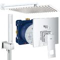 Unterputz Duschsystem mit Kopfbrause 360 x 360, Grohe Eurocube, Euphoria Cube